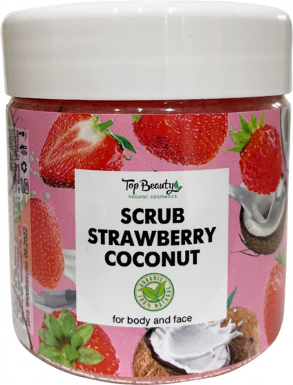 Top Beauty Scrub Strawberry Coconut - Скраб для тіла та обличчя (полуниця)