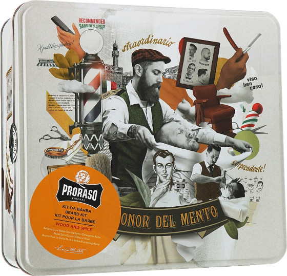 Proraso Wood & Spice Beard Kit - Подарунковий набір для догляду за бородою