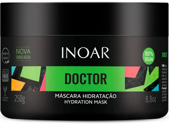 Inoar Doctor Hydration Mask - Маска для зволоження волосся олія льону та вітамін Е