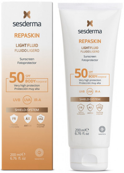 Sesderma Repaskin Light Fluid Body Sunscreen SPF50+ - Сонцезахисний флюїд для тіла