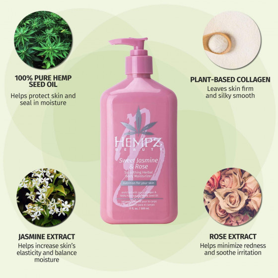 Hempz Sweet Jasmine & Rose Collagen Infused Herbal Body Moisturizer - Молочко для тіла з колагеном "Жасмін-Троянда" - 3