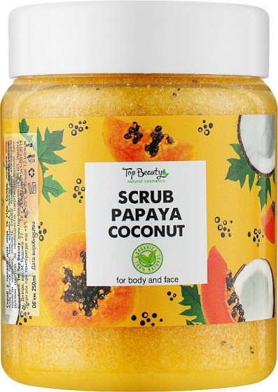 Top Beauty Scrub Papaya Coconut - Скраб для тіла та обличчя (папайя)