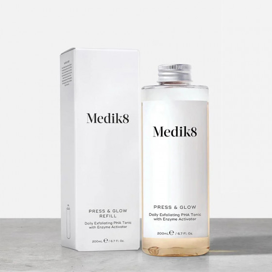 Medik8 Press & Glow Daily Exfoliating PHA Tonic (Refill) - Щоденний відлущуючий тонік для обличчя з РНА та активатором ферментів (Змінний флакон) - 2