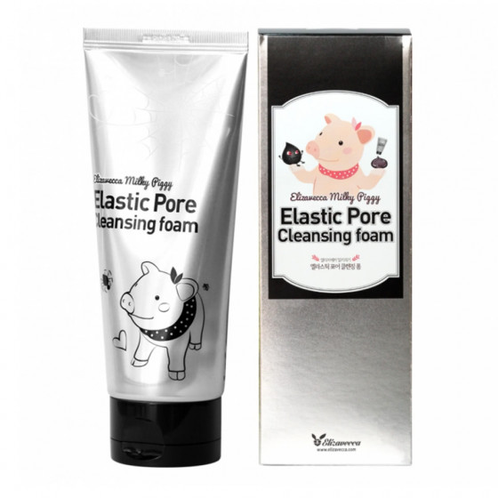Elizavecca Milky Piggy Elastic Pore Cleansing Foam - Чорна пінка-маска для вмивання - 2