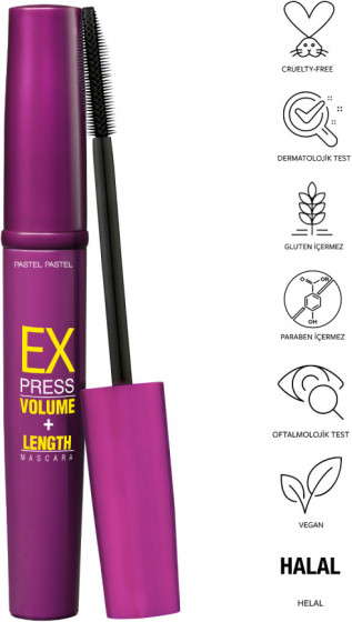 Pastel Express Volume Length Mascara - Туш для супероб'єму та подовження вій - 3