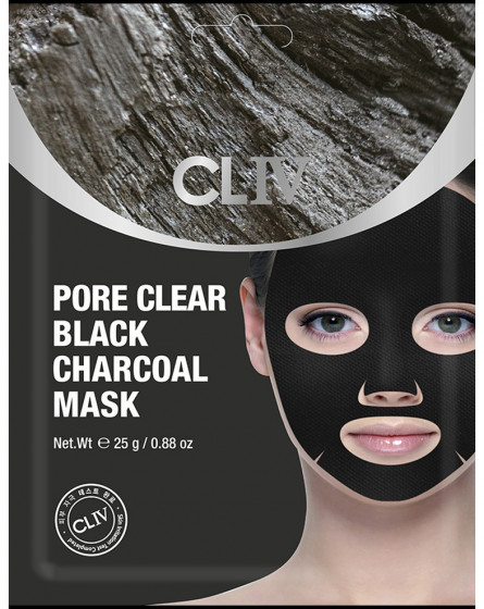 CLIV Pore Clear Black Charcoal Mask - Маска з чорним вугіллям для очищення пор від забруднень