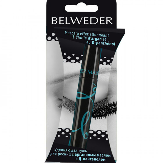 Belweder mascara with argan oil and d-panthenol - Подовжуюча туш для вій з аргановым олією і д-пантенолом