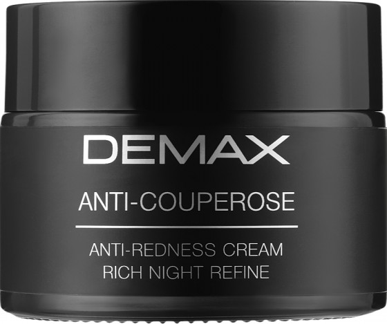 Demax Anti-Couperose Anti-Redness Cream Rich Night Refine - Нічний крем-коректор для сухої, чутливої ​​та куперозної шкіри