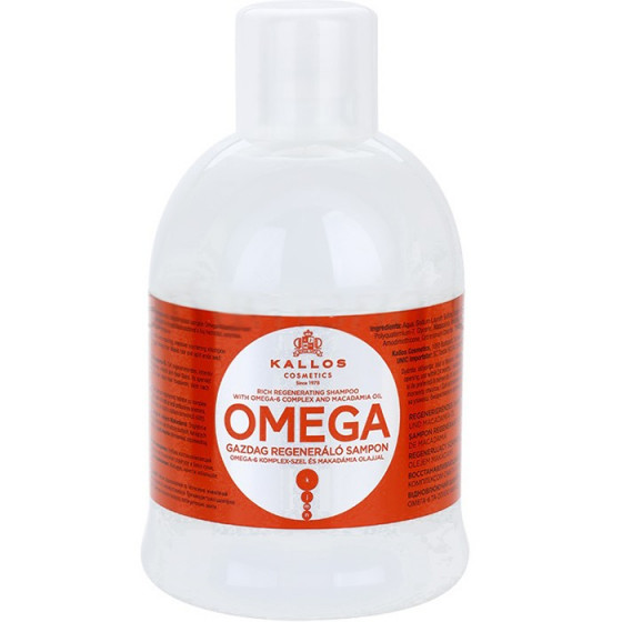 Kallos Omega Rich Repair Shampoo For Lifeless And Damaged Hair With Omega-6 Complex And Macadamia Oil - Відновлюючий шампунь з комплексом Омега-6 і олією макадамії