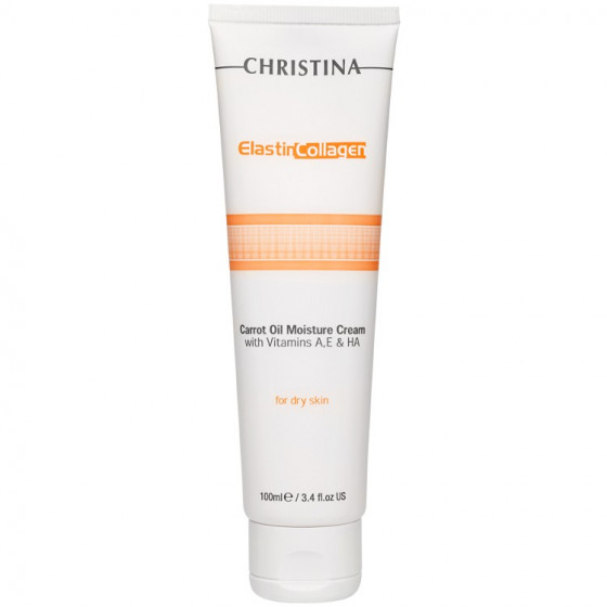Christina Elastin Collagen Carrot Oil Moisture Cream With Vitamins A, E & HA For Dry Skin - Зволожуючий крем з вітамінами А, Е і гіалуроновою кислотою для сухої шкіри "еластин, колаген, моркв'яна олія"
