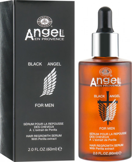 Angel Professional Black Angel Hair Regrowth Serium - Сироватка для росту волосся з екстрактом перили - 1