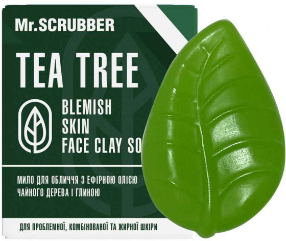 Mr.Scrubber Blemish Skin Face Clay Soap Tea Tree - Мило для обличчя та тіла з олією чайного дерева