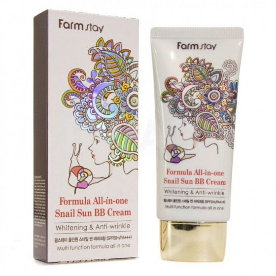 FarmStay All-in-One Snail Sun BB Cream - Сонцезахисний BB крем з равликовим муцином - 1