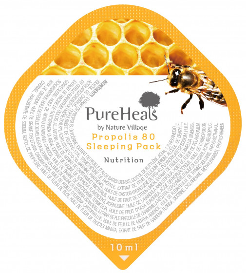 PureHeal's Propolis 80 Sleeping Mask - Нічна зволожуюча маска для обличчя з екстрактом прополісу