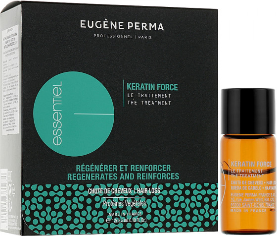 Eugene Perma Essentiel Keratin Force Ampoules - Інтенсивна програма проти випадання волосся