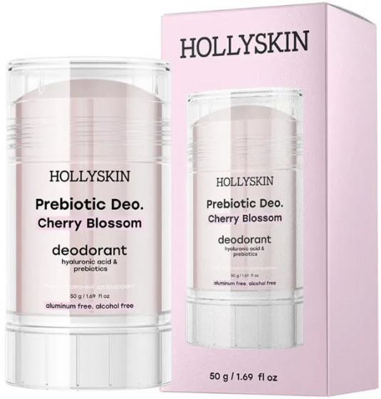 Hollyskin Prebiotic Deo. Cherry Blossom - Парфумований дезодорант з гіалуроновою кислотою та пребіотиками