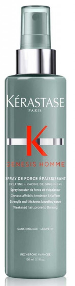 KERASTASE Genesis Homme Spray de Force Epaississant - Спрей-бустер для зміцнення та ущільнення волосся у чоловіків