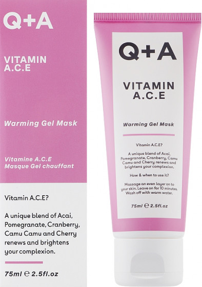 Q+A Vitamin A.C.E. Warming Gel Mask - Мультивітамінна маска для обличчя - 1