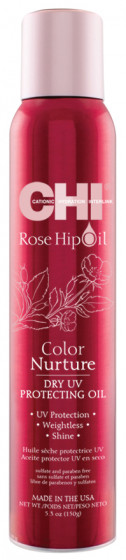 CHI Rose Hip Oil Color Nurture Dry UV Protecting Oil - Захисний спрей-блиск з олією шипшини