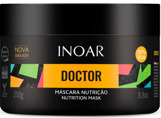 Inoar Doctor Nutrition Mask - Маска для живлення волосся масло Кокоса та Аргани