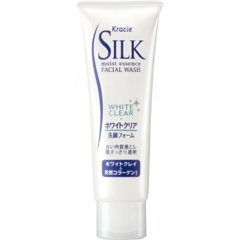 Kanebo Silk Facial Wash White Clear - Пінка для вмивання з білою глиною і природним колагеном