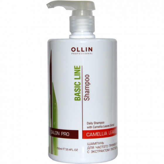 OLLIN Basic Line Daily Shampoo with Camellia Leaves Extract - Шампунь для частого застосування з екстрактом листя камелії