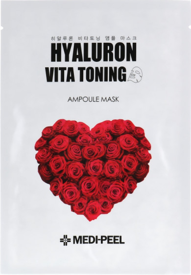 Medi Peel Hyaluron Vita Toning Ampoule Mask - Тонізуюча пептидна маска для обличчя