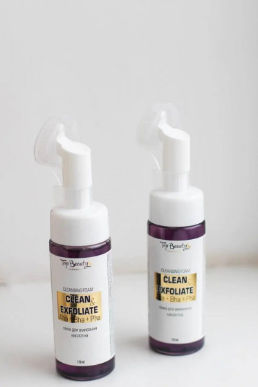 Top Beauty Clean & Exfoliate Cleansing Foam - Пінка кислотна для вмивання з екстрактом чорниці - 6