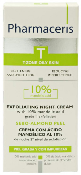 Pharmaceris T Sebo-Almond-Peel Exfoliting Night Cream - Нічний крем-пілінг з 10% мигдальною кислотою - 1