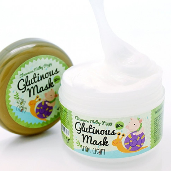 Elizavecca Milky Piggy Glutinous 80% Mask Snail Cream - Крем-маска відновлює з муцином равлики - 3