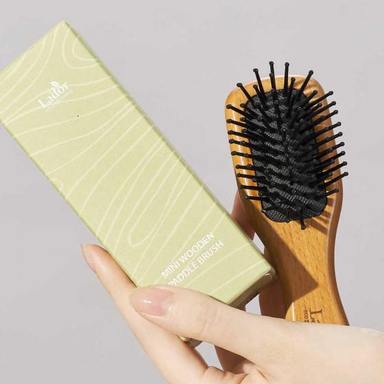 La’dor Mini Wood Paddle Brush - Дерев'яна щітка для волосся - 2