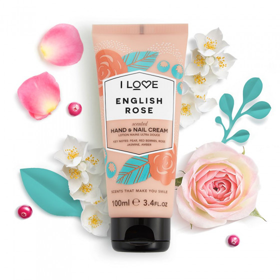 I Love English Rose Hand & Nail Cream - Крем для рук "Англійська троянда" - 1