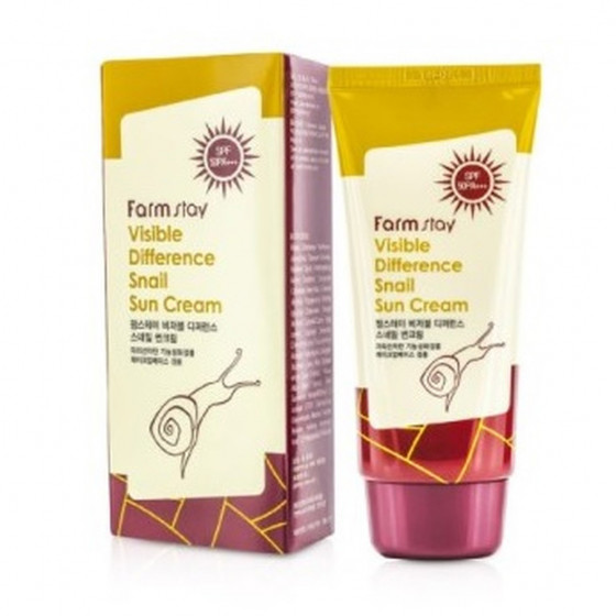 FarmStay Visible Difference Snail Sun Cream SPF 50+ PA+++ - Сонцезахисний крем з муцином равлика - 1