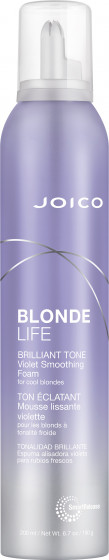 Joico Blonde Life Brilliant Tone Violet Foam Smoothing Foam - Фіолетовий розгладжуючий мус для збереження яскравості блонду