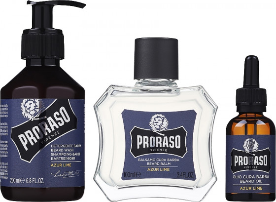 Proraso Azur Lime Beard Kit - Подарунковий набір для догляду за бородою - 1