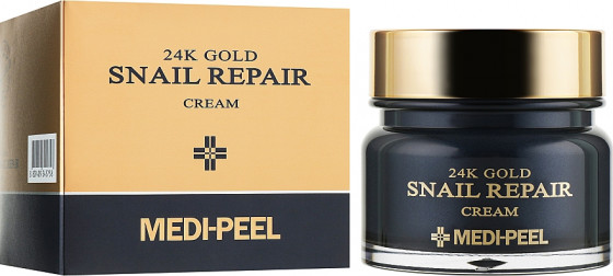 Medi Peel 24K Gold Snail Repair Cream - Омолоджуючий крем для обличчя з колоїдним золотом і муцином равлика - 1