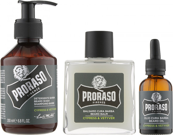 Proraso Cypress & Vetyver Beard Kit - Подарунковий набір для догляду за бородою - 1