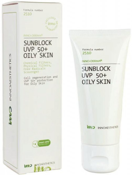 Innoaesthetics Inno-Derma Sunblock UVP 50+ Oily Skin - Сонцезахисний крем для жирної та проблемної шкіри обличчя