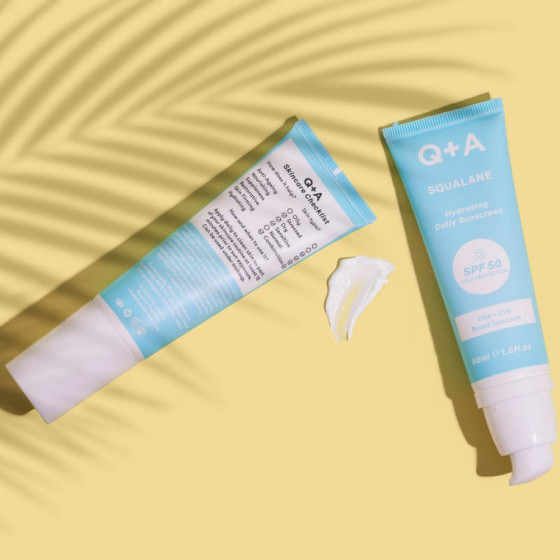 Q+A Squalane Hydrating Daily Sunscreen SPF50 - Зволожуючий сонцезахисний крем для обличчя - 2