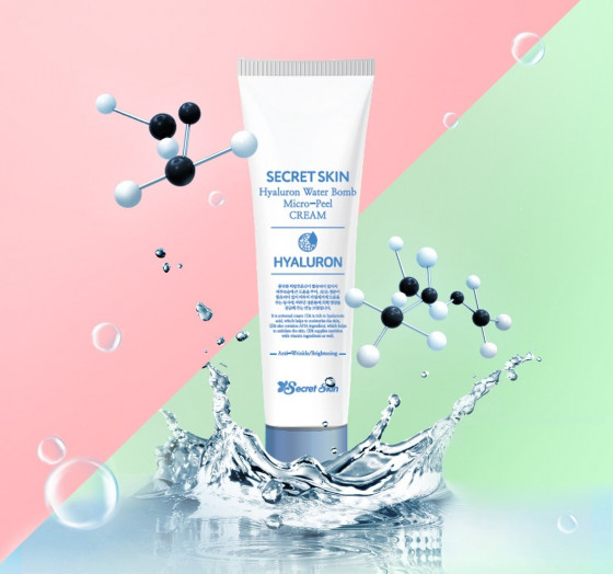 Secret Skin Hyaluron Water Bomb Micro-Peel Cream - Зволожуючий гіалуроновий крем з ефектом мікро-пілінгу - 1