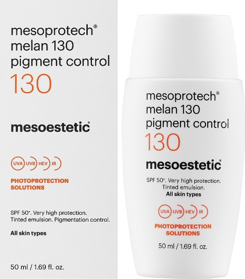 Mesoestetic Melan 130+ Pigment Control SPF50 - Депігментуючий сонцезахисний крем з тоном - 1