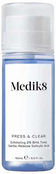 Medik8 Press&Clear Exfoliating 2% BHA Toner - Відлущуючий тонік із саліциловою кислотою для проблемної шкіри