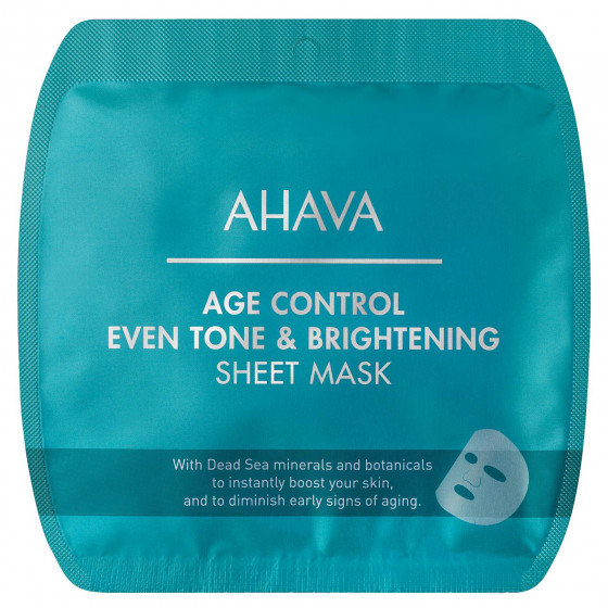 Ahava Age Control Even Tone&Brightening Sheet Mask - Освітлююча омолоджуюча тканинна маска - 1