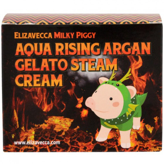 Elizavecca Milky Piggy Aqua Rising Argan Gelato Steam Cream - Паровий зволожуючий крем для обличчя з аргановою олією - 1