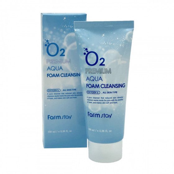 FarmStay O2 Premium Aqua Foam Cleansing - Киснева пінка для вмивання - 2
