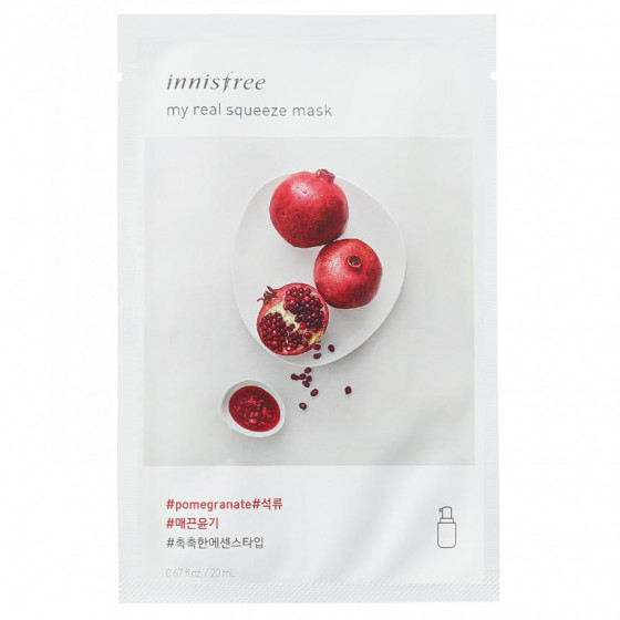 Innisfree My Real Squeeze Mask Pomegranate - Тканинна маска з екстрактом граната