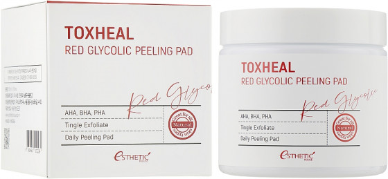 Esthetic House Toxheal Red Glycolic Peeling Pad - Очищуючі пілінг-диски для обличчя - 1