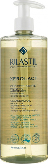 Rilastil Xerolact Cleansing Oil - Очищуюча олія для обличчя та тіла для дуже сухої, схильної до подразнення та атопії шкіри
