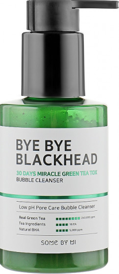 Some By Mi Blackhead 30Days Miracle Green Tea Tox Bubble Cleanser - Маска-пінка від чорних крапок