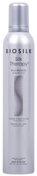 BioSilk Silk Therapy Silk Mousse Medium Hold - Шовковий кремовий мус середньої фіксації